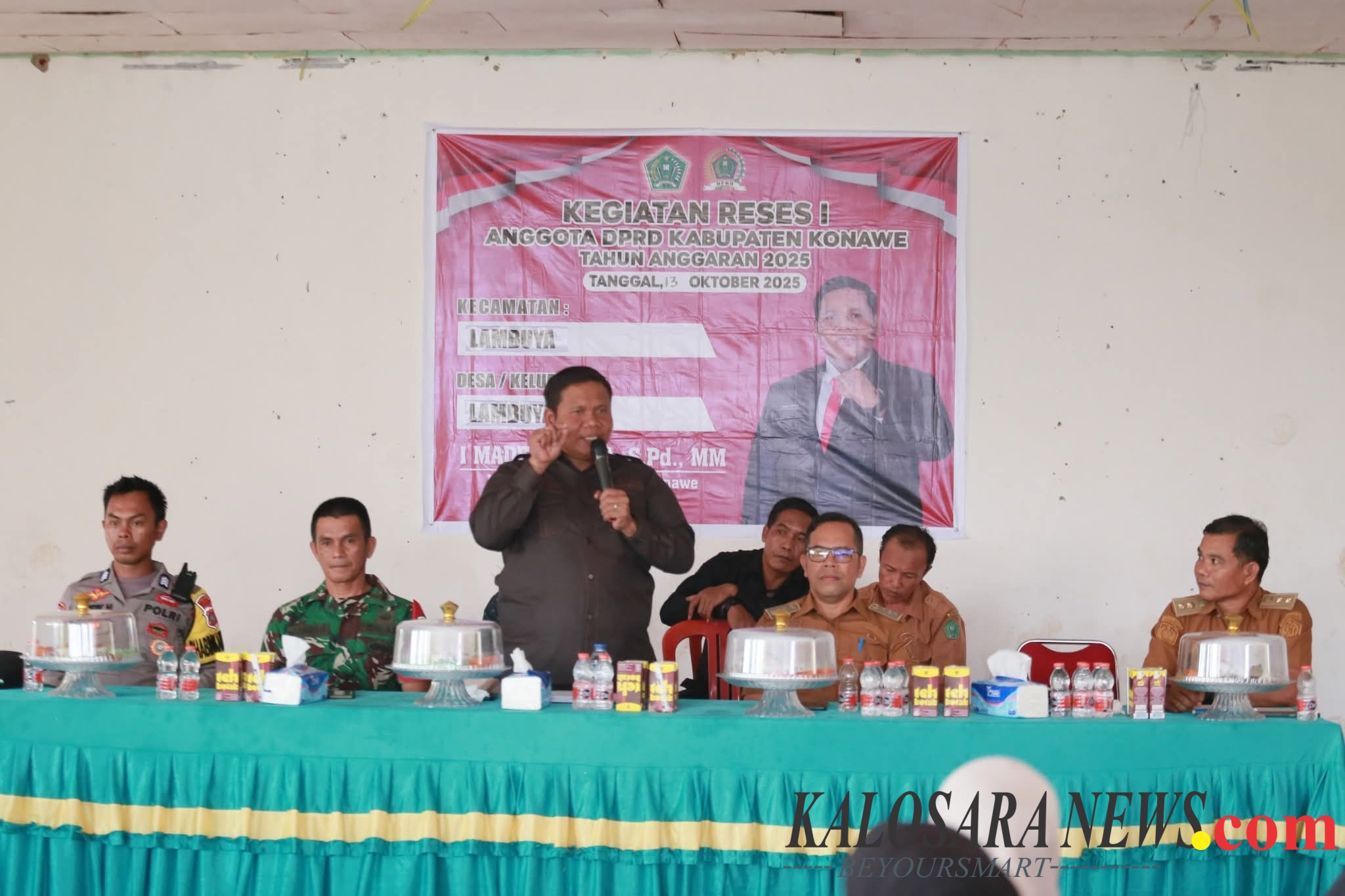 Ketgam : Ketua DPRD Konawe, I Made Asmaya saat reses di Kecamatan Lambuya. Rabu, 15 Oktober 2025. Foto : Humas DPRD Konawe