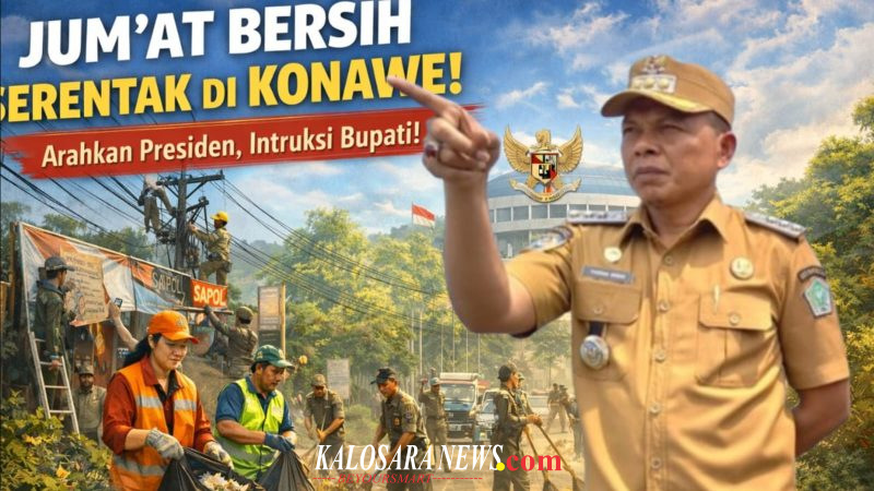 Bupati Konawe H. Yusran Akbar, ST, instruksikan Jumat Bersih